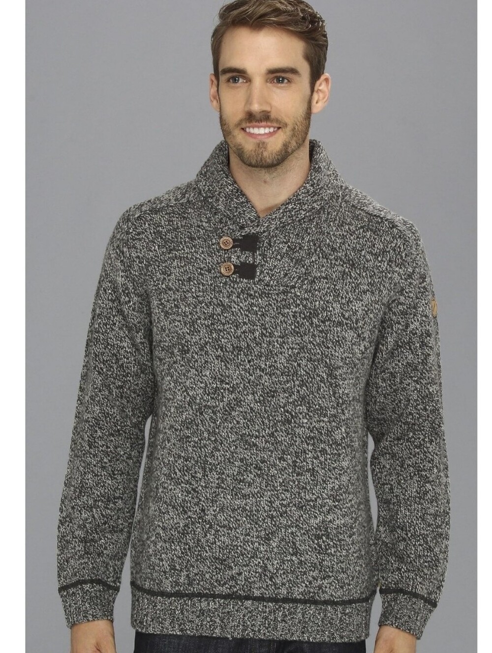 Fjallraven Men’s Shawl Turtleneck Sweater in Heather Gray